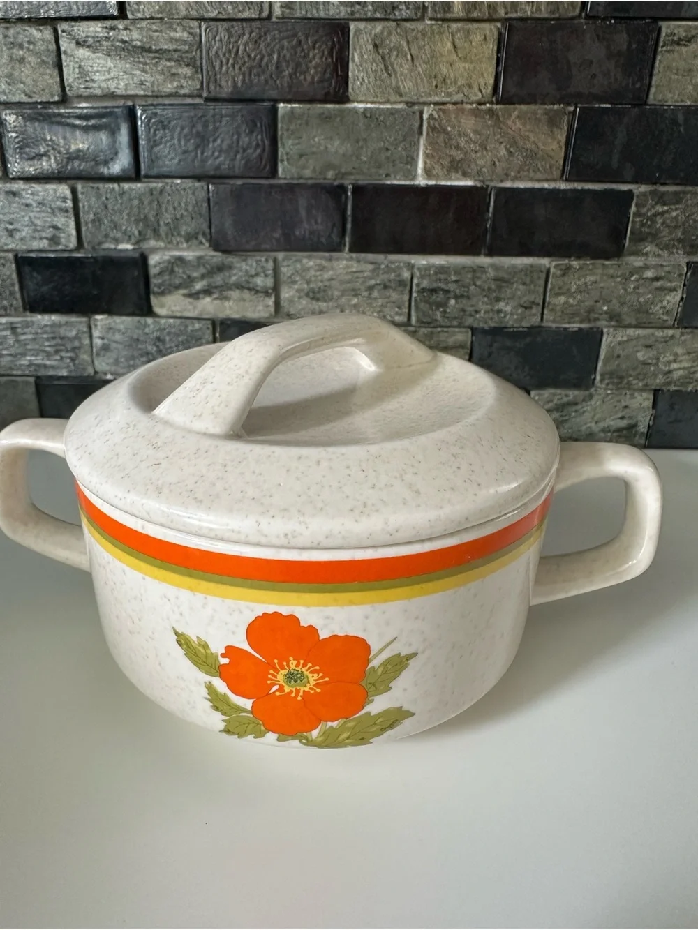 Lenox Temper-Ware Sugar & Creamer Set – Fire Flower, 1970s, Made in USA, EUC